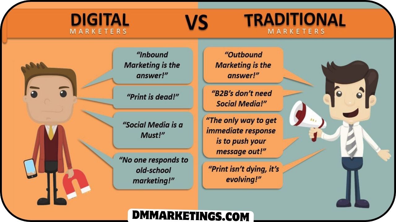 difference between marketing and digital marketing